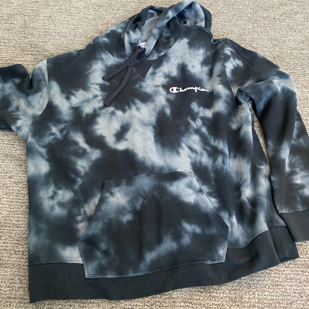 Champion gray tie dye hoodie